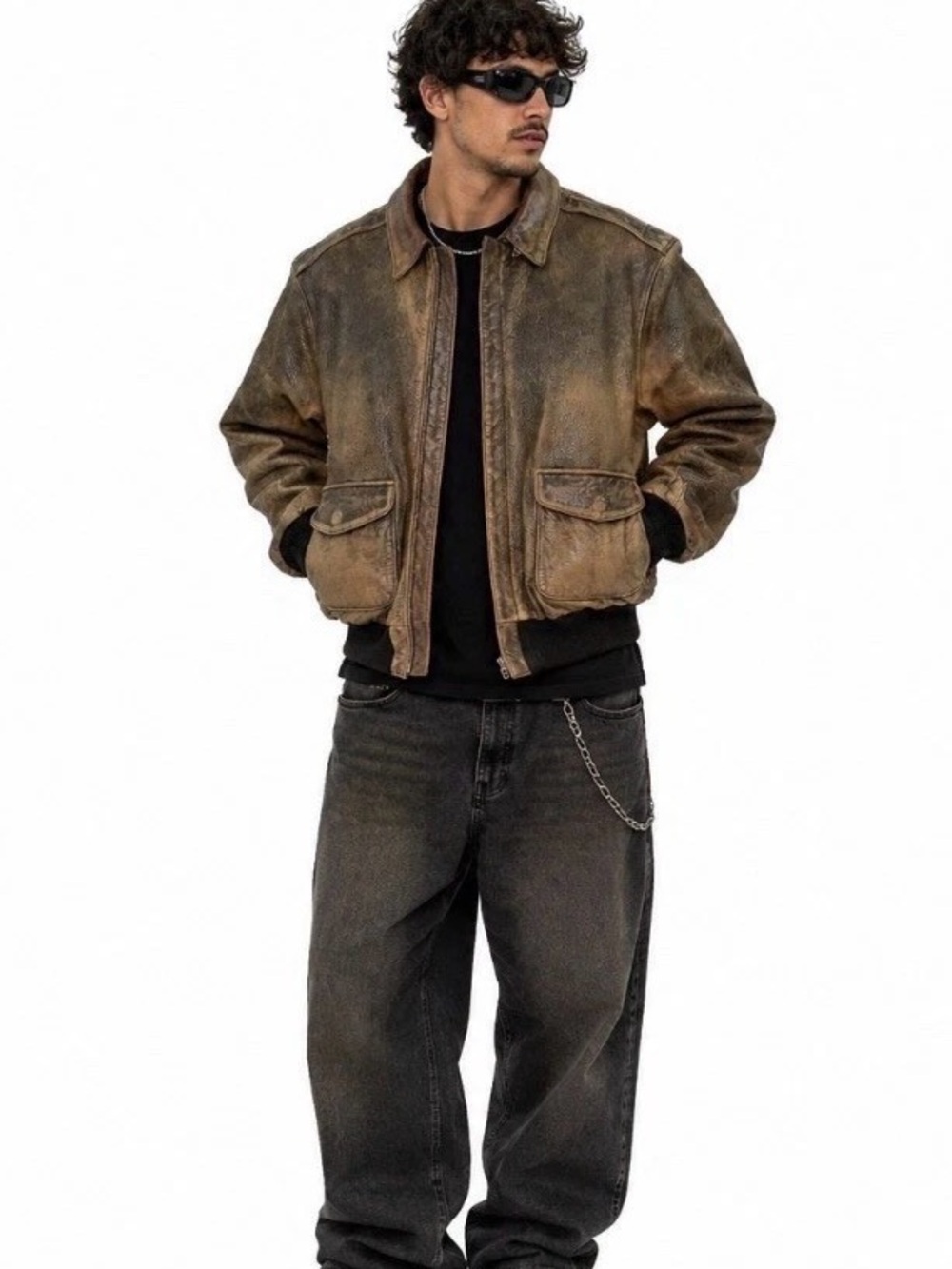 VTG Avirex Type A2 Authentic Brown Flight Aviator Leather Bomber Jacket RARE